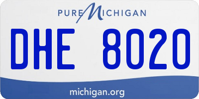 MI license plate DHE8020