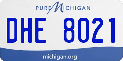 MI license plate DHE8021