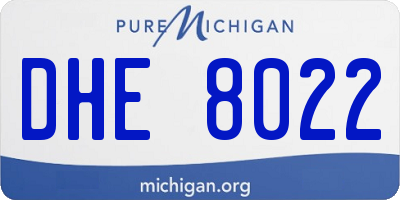 MI license plate DHE8022