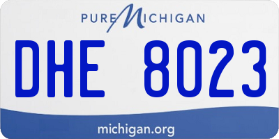 MI license plate DHE8023
