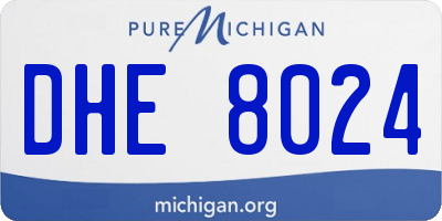 MI license plate DHE8024
