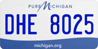 MI license plate DHE8025