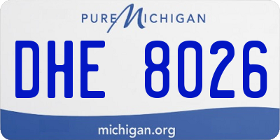 MI license plate DHE8026