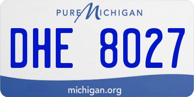 MI license plate DHE8027
