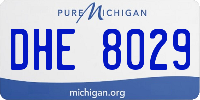 MI license plate DHE8029