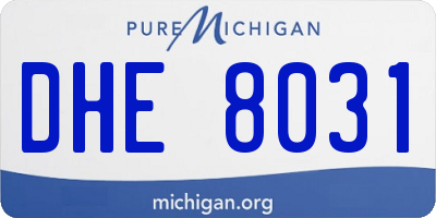 MI license plate DHE8031