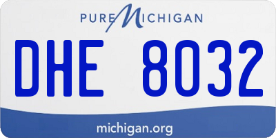 MI license plate DHE8032