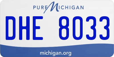 MI license plate DHE8033