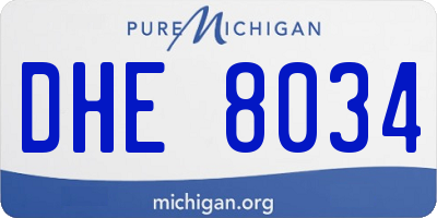 MI license plate DHE8034