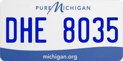 MI license plate DHE8035