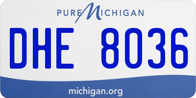 MI license plate DHE8036