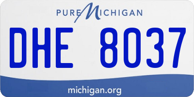 MI license plate DHE8037