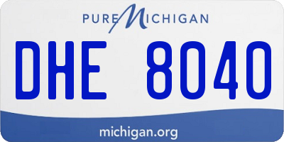 MI license plate DHE8040