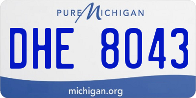 MI license plate DHE8043