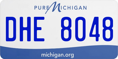 MI license plate DHE8048