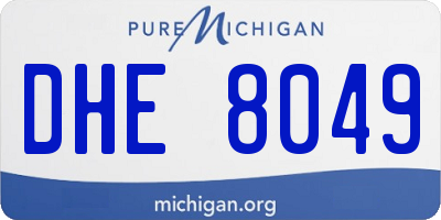 MI license plate DHE8049
