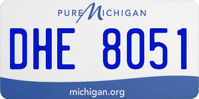 MI license plate DHE8051
