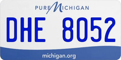 MI license plate DHE8052
