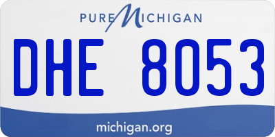 MI license plate DHE8053