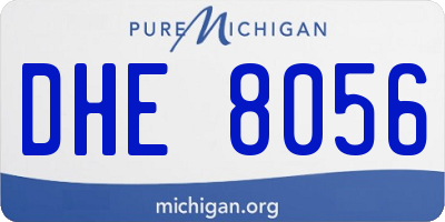 MI license plate DHE8056