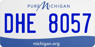 MI license plate DHE8057