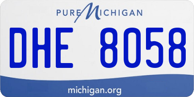 MI license plate DHE8058