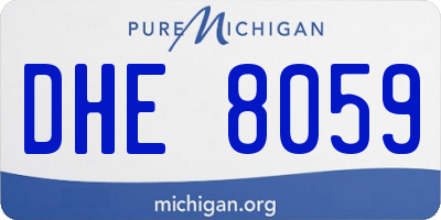 MI license plate DHE8059