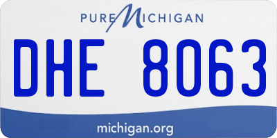 MI license plate DHE8063