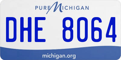 MI license plate DHE8064