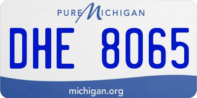 MI license plate DHE8065