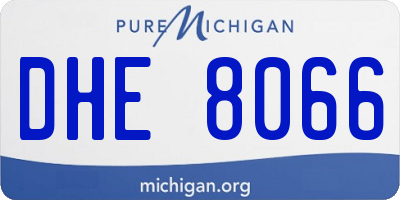 MI license plate DHE8066