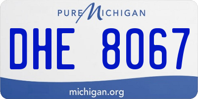 MI license plate DHE8067
