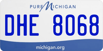 MI license plate DHE8068