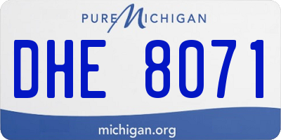 MI license plate DHE8071