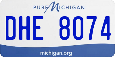 MI license plate DHE8074
