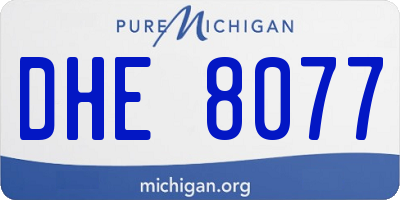 MI license plate DHE8077