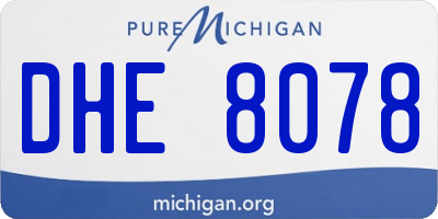MI license plate DHE8078
