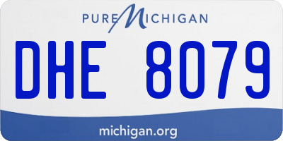 MI license plate DHE8079
