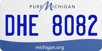 MI license plate DHE8082