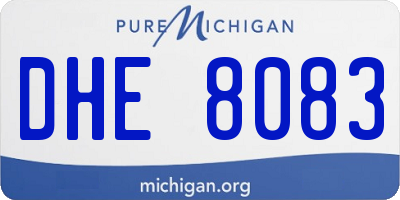 MI license plate DHE8083