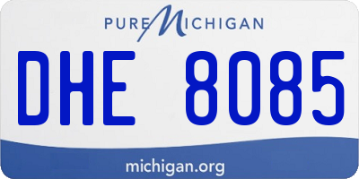 MI license plate DHE8085