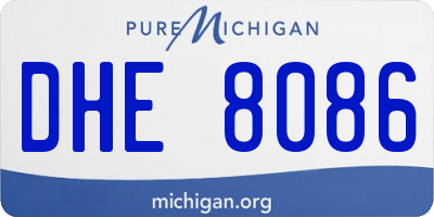 MI license plate DHE8086