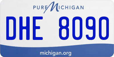 MI license plate DHE8090