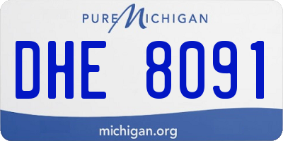 MI license plate DHE8091
