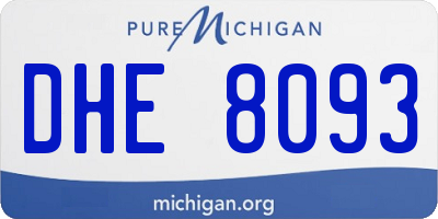MI license plate DHE8093