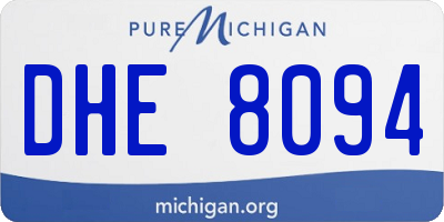 MI license plate DHE8094