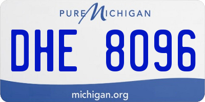 MI license plate DHE8096