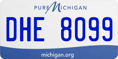 MI license plate DHE8099