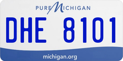 MI license plate DHE8101
