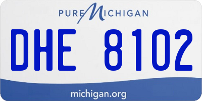 MI license plate DHE8102